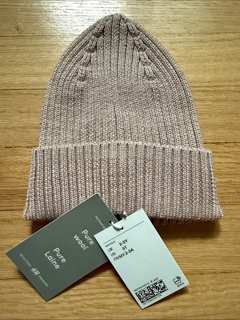 H&M Wool Kids Blush Ribbed Knit Hat - H & M adorables